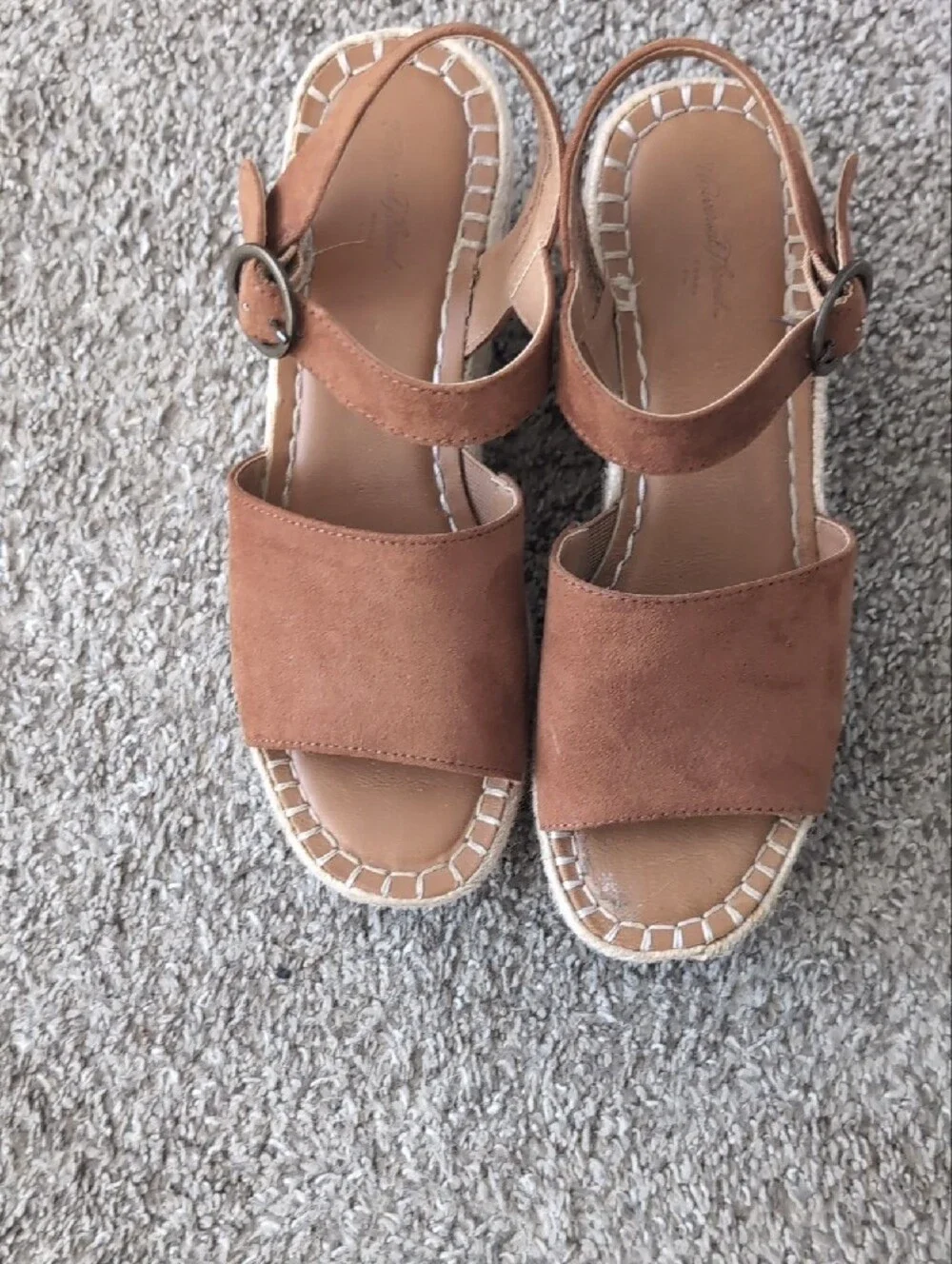 Universal Thread Brown Espadrille Platform Wedge Sandals
